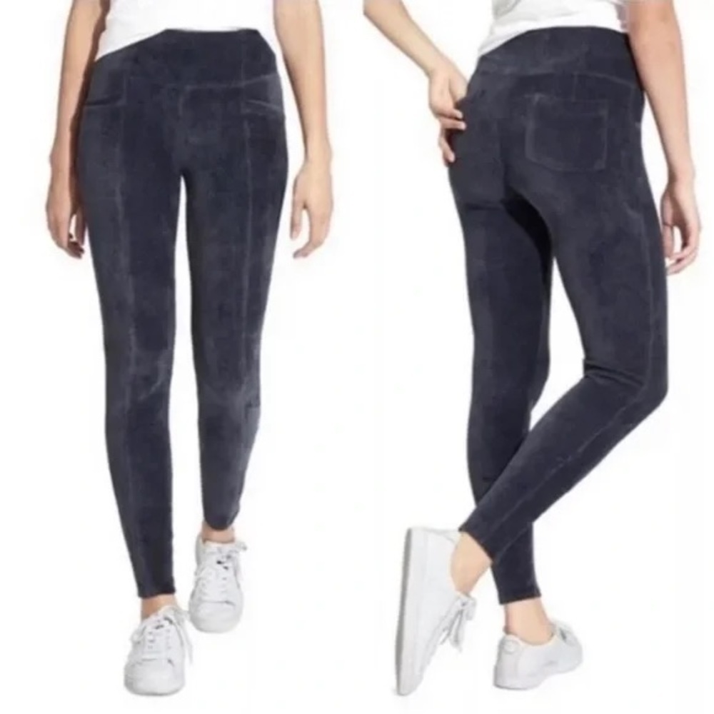 Athleta Flint Grey Corduroy Leggings High-Waist Metro Size Medium